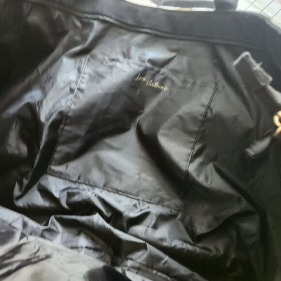 Victoria's Secret Sequin Lip Zip Shoulder Tote Weekend Duffle Gym Black Bag - Picture 7 of 16